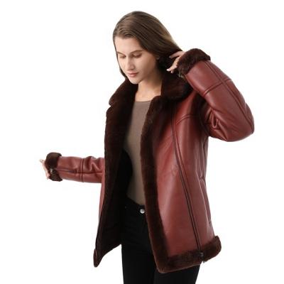 China Winter Faux Fur Leather Jacket Faux Fur Coats Women's Warm Fluffy Faux Fur Jackets Breathable Red Faux Coat Jacket for sale