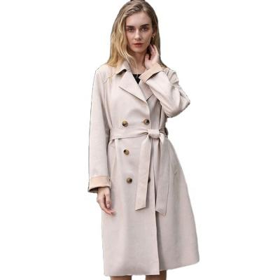 China Spring Autumn Summer Long Ditch Coat Women Anti-pilling Faux Suede Jacket Fashionable Faux Suede Jacket for sale