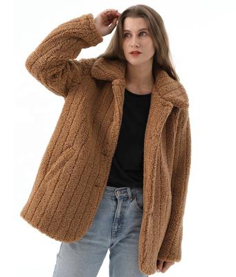 China Warm Breathable Winter Coat Women Fashion Faux Fur Fleece Teddy Faux Fur Coat Jacket for sale