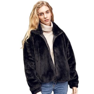 China Fashion Women's Faux Fur Coat New Solid Color Women Winter Breathable Woolen Coat Ladies Short Winter Clothing for sale