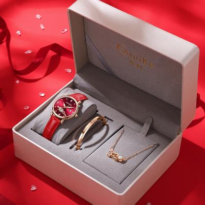 China Wholesale Automatic Date In Running Ladies 3pcs Watch Necklace Earing Bracelet Set Luxury Classic Watch Set For Women for sale