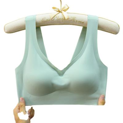 China Plus Size Girls' Traceless Underwear Yoga Vest Without Steel Ring Comfortable Sleep Bra for sale