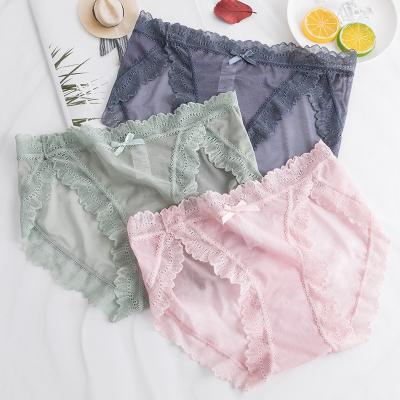 China Breathable Girls Sexy Transparent Soft Underwear Ladies Lace Up Sexy Panties for sale