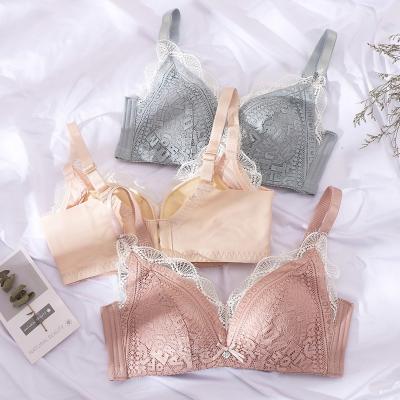 China 2021 Antibacterial New Design Push Up Sexy Lace Cotton Ladies Wireless Bra for sale