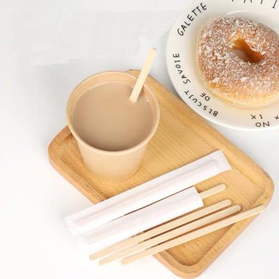 China Disposable Reusable Wooden Coffee Stirrer Viable Coffee Stirrer Wooden Stick with Round Lid for sale