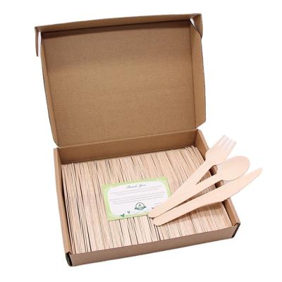 China Beautiful Manufacturer Wood Color Bamboo Disposable Reusable Wooden Cutlery Set For Student for sale