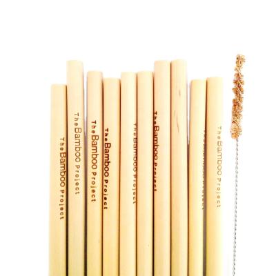 China Easily cleaned organic compostable biodegradable bamboo straw in different diameters for sale