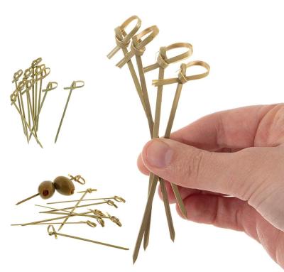 China Factory Supply Natural Bamboo Sticks Bamboo Knotted Bamboo Knotted Appetizer Cocktail Picks Easily Cleaned for sale