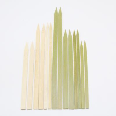 China Factory Direct 100% Natural Biodegradable Green Flat Bamboo Skewers Easily Cleaned for sale