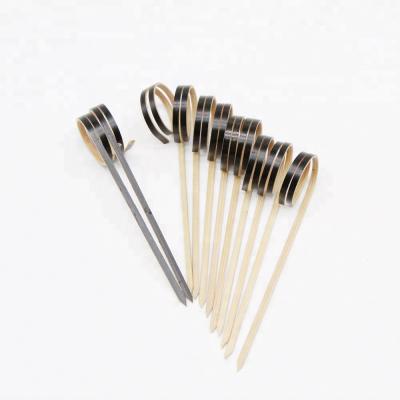 China Easily Cleaned Bamboo Cocktail Pad Looped Skewers Stick for sale