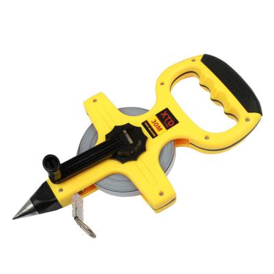 China ABS & Custom Tools Plastic Measuring Tape Stainless Steel Frame Open Coil Long Round Surveyor Tape Measure for sale