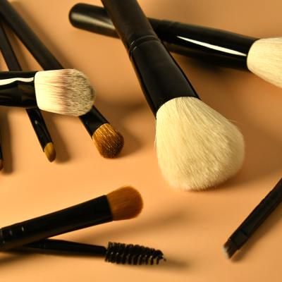 China Angular Blush 10 Pieces Makeup Brush Eyeshadow Eyebrow Eyeshadow Brush Black Handle Makeup Brush Set for sale