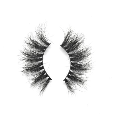 China Wholesale Thick Make Own Brand Hand Made Strip Eyelashes 100% Real Mink Eyeliner Magnetic Eyelashes for sale