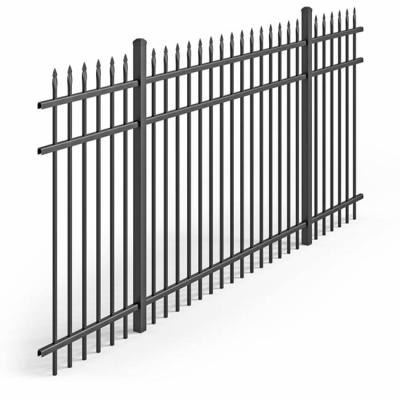 중국 powder coated wrought iron fence square tube spear top galvanized steel fence panels 판매용