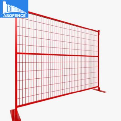 China movable powder painted temporary fence 2016 iso 9001 quality temporary fence wheels à venda