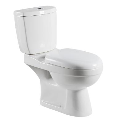 China Factory Sale Double-Flow Siphonic Split Toilet WC Ceramic Floor Type Two-Piece Drainage Toilet MJ2108 for sale