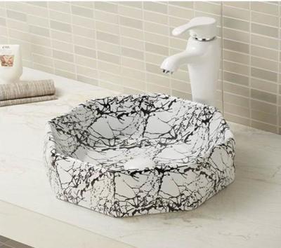 China Modern Fashionable Style Bathroom Sanitary Ware Marble Octagonal Shape Art Basin A521-P113 for sale