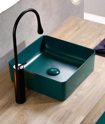 China Wholesale Price Modern Matt Color Ceramic Art Basin Green Worktop for sale