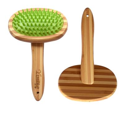 China Sustainable Bamboo Wooden Pet Massage Bath Brush Pet Supplies Fold Open Knit Comb for sale