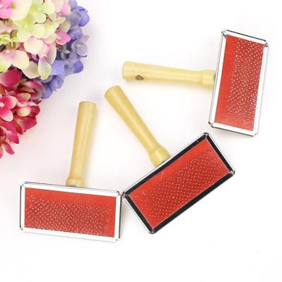 China Wooden Handle Dogs Stainless Steel Needle Pet Grooming Comb Cat Dog Brush Tool for sale