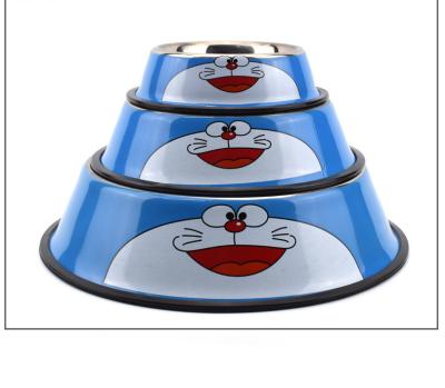 China Viable Multifunctional Dog Cat Cartoon Stainless Steel Dog Food Pet Bowl Feeder Made in China for sale