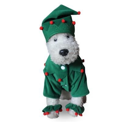 China 2021 Viable Hot Selling Pet Clothes Santa Claus Dog Costume Christmas Elf Pet Clothes for sale