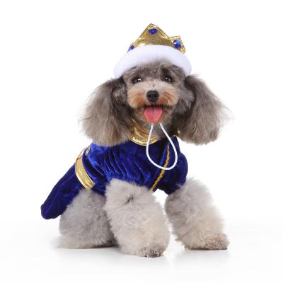 China Sustainable Dog Clothes Pet Clothes 2021 Christmas Halloween Pet Supplies King Suit for sale