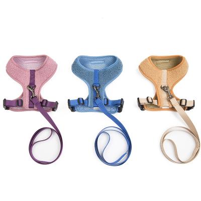 China Luxury Mesh Custom Cat Pet Dog Harness High Quality Cotton Dogs Pink for sale