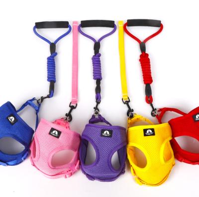 China Dogs Wholesale Custom Soft Mesh Nylon Strap With Leash Harness Dog Chest for sale