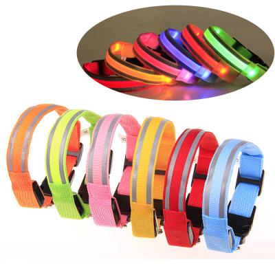 China Dogs Night Eco-Friendly Reflective Adjustable Safety Led Flashing Dog Collar Usb Rechargeable for sale