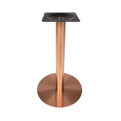 China Easy Installation Office Restaurant Round Table Base Stand Legs Tables Stainless Steel Rose Gold Metal Table Base for sale