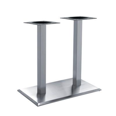 China Easy Installation Chrome Double Table Legs Square Stainless Steel Restaurant Table Bases for Dining Table for sale