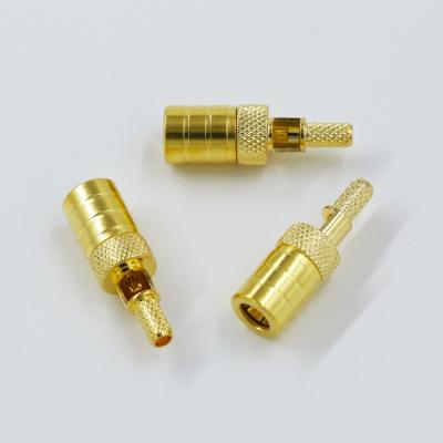 China 50 Ohm Straight Solder Crimp SMB Male Connector For Gps GSM Wifi Antennas for sale