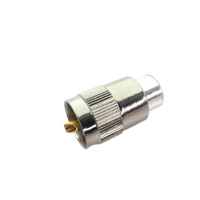 China 50 Ohm RF Male Plug Silver Plated Coaxial Solder Twist On UHF PL259 Connector For RG213 RG8 Cable for sale