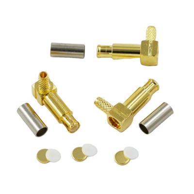 China 50 Ohm RF MCX Crimp Male Right Angle Connector For RG316 / RG174 Cable for sale