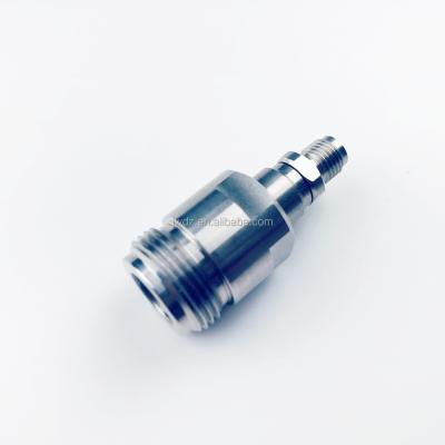 China Factory Price SUS303 50 Ohm DC - 18GHz VSWR1.2 High Frequency Millimeter Wave RF Coaxial Adapter 2.4 Male To N Female Connector for sale