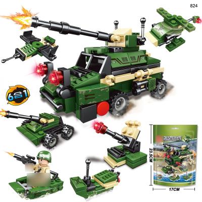 China 6 in 1 Military Vehicles Engineering Mini Cars Building Sets 6 in 1 Military Vehicles Engineering Mini Cars Building Sets Party Favors Kids  Assembly Cars Truck Helicopter with Fig for sale