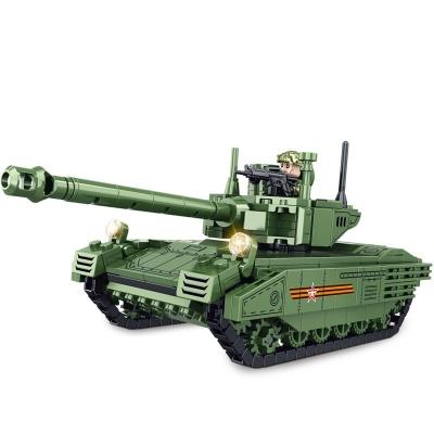 China MOC Building Blocks Engineering Toy Survival War Russia T-14 Armata Main Battle Tank Ww2 Army DIY Toy Military Tank Building Blocks Bricks BazaarSoldiers for sale