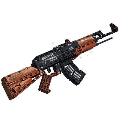 China DIY Assemble Building Bricks Gun and Weapons Army DIY AK47 Assemble Bricks Gun and Weapons Army Technical Kit Assault Rifle Toys Weapon Guns Model Military BrIcks Toys Set for sale