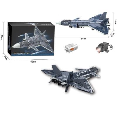 China Aircraft Missiles Military Air-Force Airplane Building Bricks Set R/C Fighter J-20 Fighter  Warplane Air Force Building Block Set (1502Pieces) Building Military Toys Gifts for Military Fans for sale