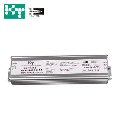 China Rheostat 60W 12V 5A IP66 Constant Voltage Synchronous Waterproof TRIAC Dimmable Led Driver for sale