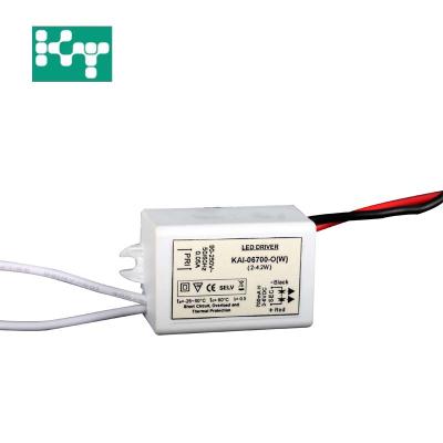 China LED Lighting AC 90-250V DC 2-6V 700mA 4W Constant Current Flicker Free Led Driver for sale