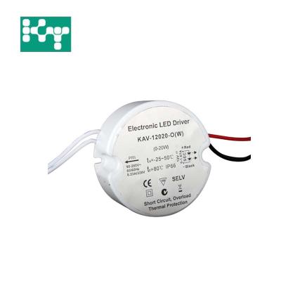 China LED Lighting IP67 Waterproof Round Shape 20w Led Driver Power Supply for sale