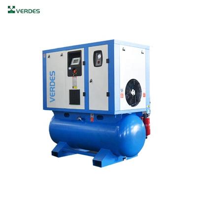 China OIL-LESS Verdes 16 Bar All In One P.M. VSD Baosi Hanbell Air End Rotary Screw Air Compressor With Dryer And Tank 500 Liters for sale