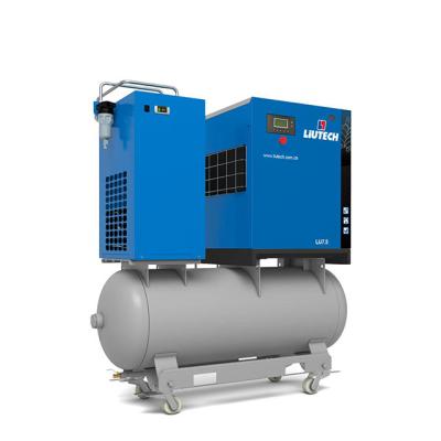 China Lubricated Permanent Magnet Inverter Low Noise Compressor With A Factory Integrated Stationary Air Screw Compressor Power Of 11 Kw for sale