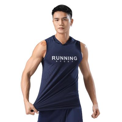 China Men's Breathable Hooded Sleeveless Quick Dry Coat Men's Fitness Suit Training T-shirt Basketball Shooting Suit for sale