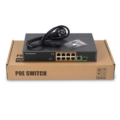 China Standard POE IEEE802.3at/af poe switch 8 port + 2 left uplink 150W big power 8 poe switch for IP camera SDAPO PSE908GS for sale