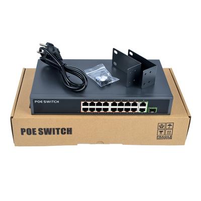 China DC 48V 100-160V 16FE POE+2GE UP+1G SFP POE Ethernet Switch Port 16 SDAPO PSE1816GSR V2.0 for sale