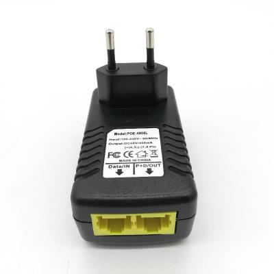 China European Standard Passive PoE Injector SDAPO PoE4805 48V 0.5A PoE Plug-in Injector Power Over Ethernet for sale