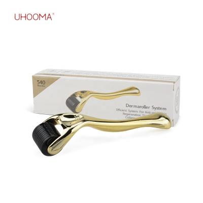 China Derma Rolling System Microneedle Skin Tool Gold Silver Handle Titanium 1mm Facial Derma Roller Anti-puffiness Hot Selling Best Quality Best for sale